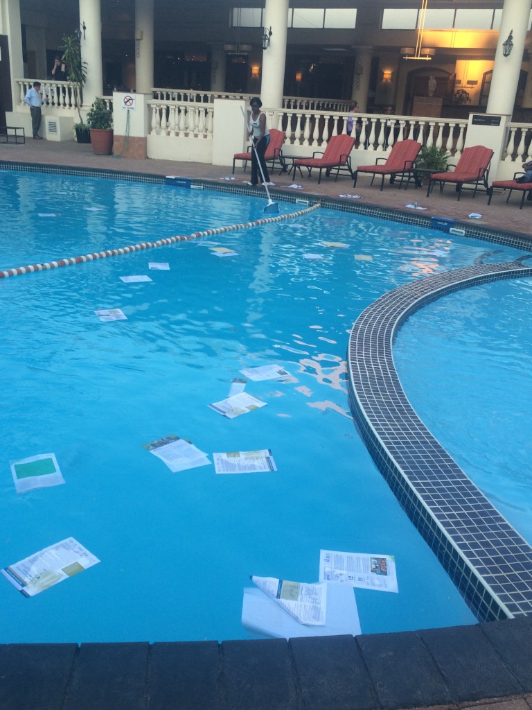 Policy briefs in a swimming pool